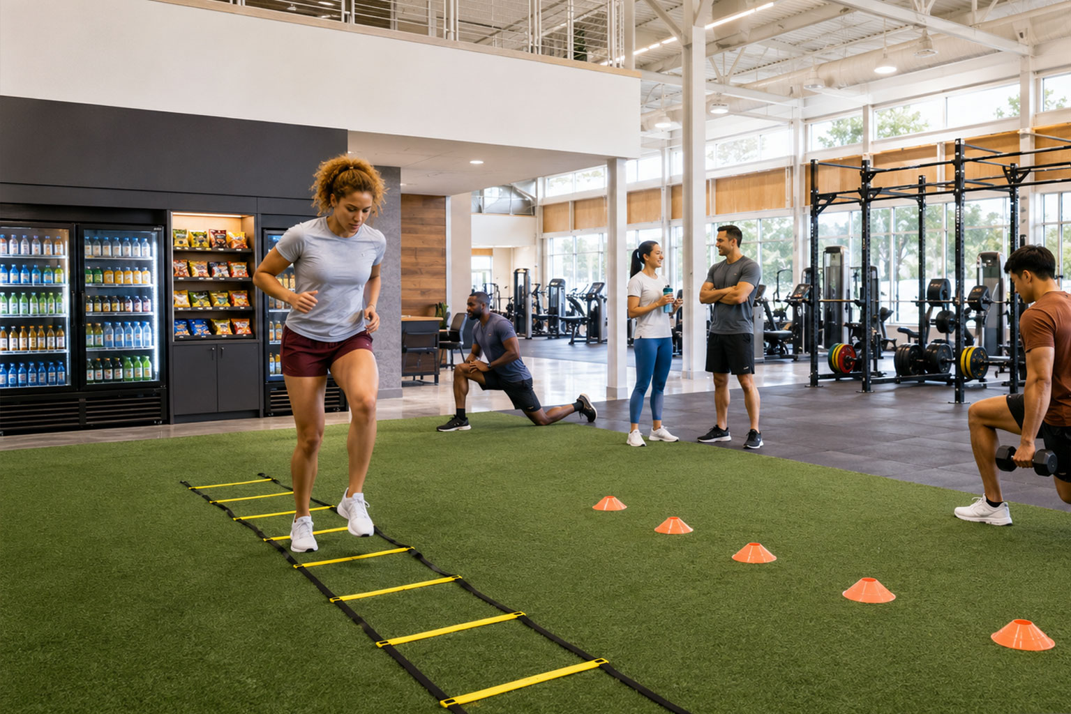 Sports and recreation facility with vending and refreshment services